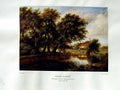 Antique Print 1937 NettlefGrundy Oil Painting Cottages River Brent Harrow N
