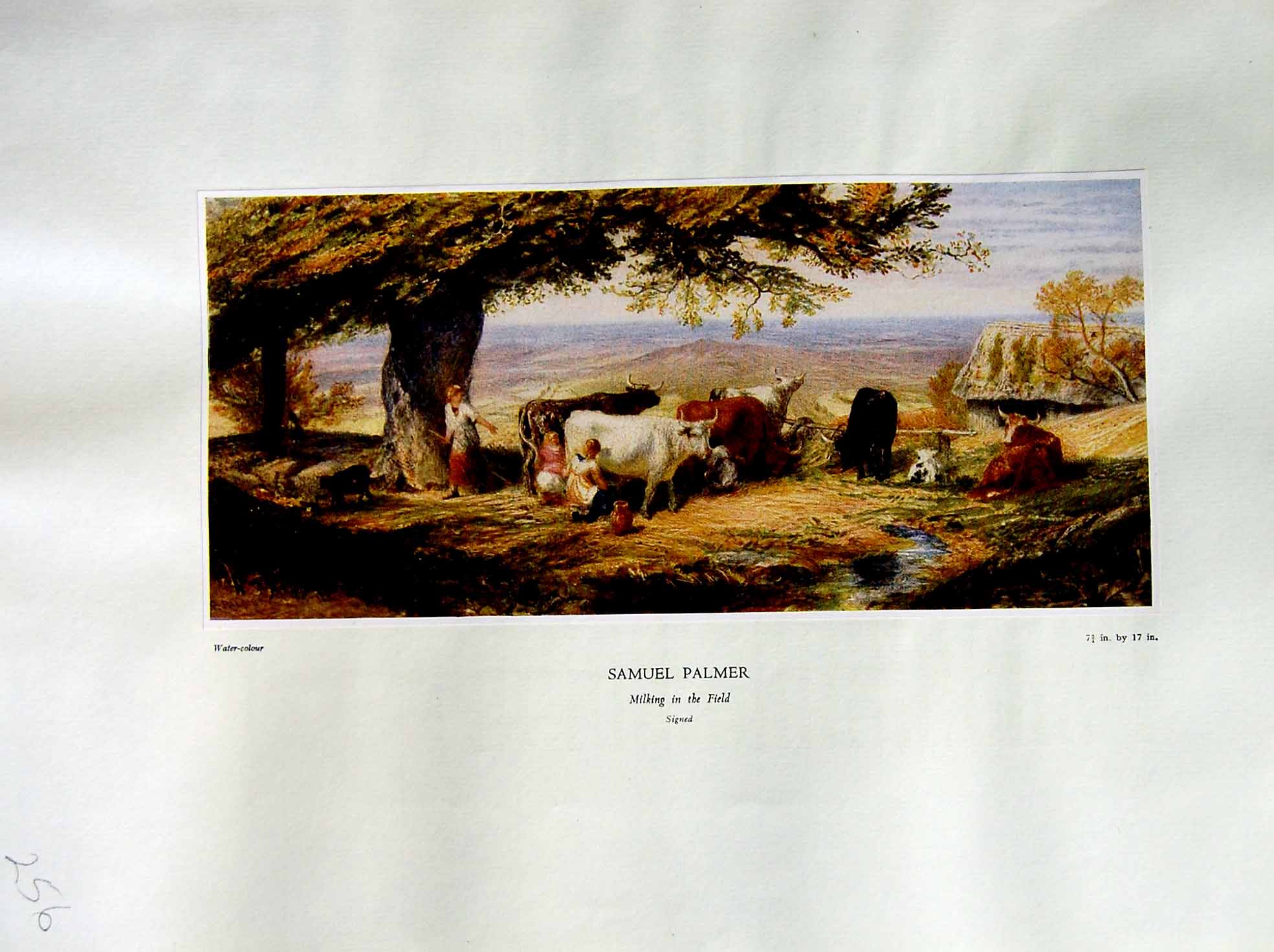 Antique Old Print 1937 NettlefGrundy Water Miling Cattle Field Samuel Palmer