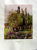 Antique Print 1937 NettlefGrundy Water Purple Loosetrife Trees Alfred Parso