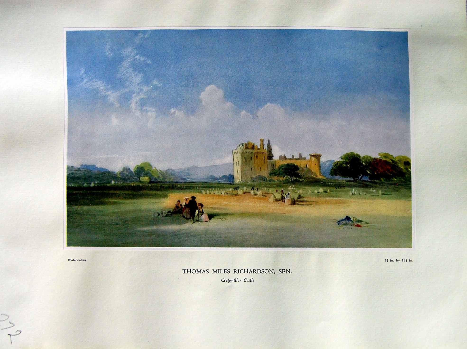 Antique Print 1937 NettlefGrundy Water Craigmillar Castle Thomas Richardson