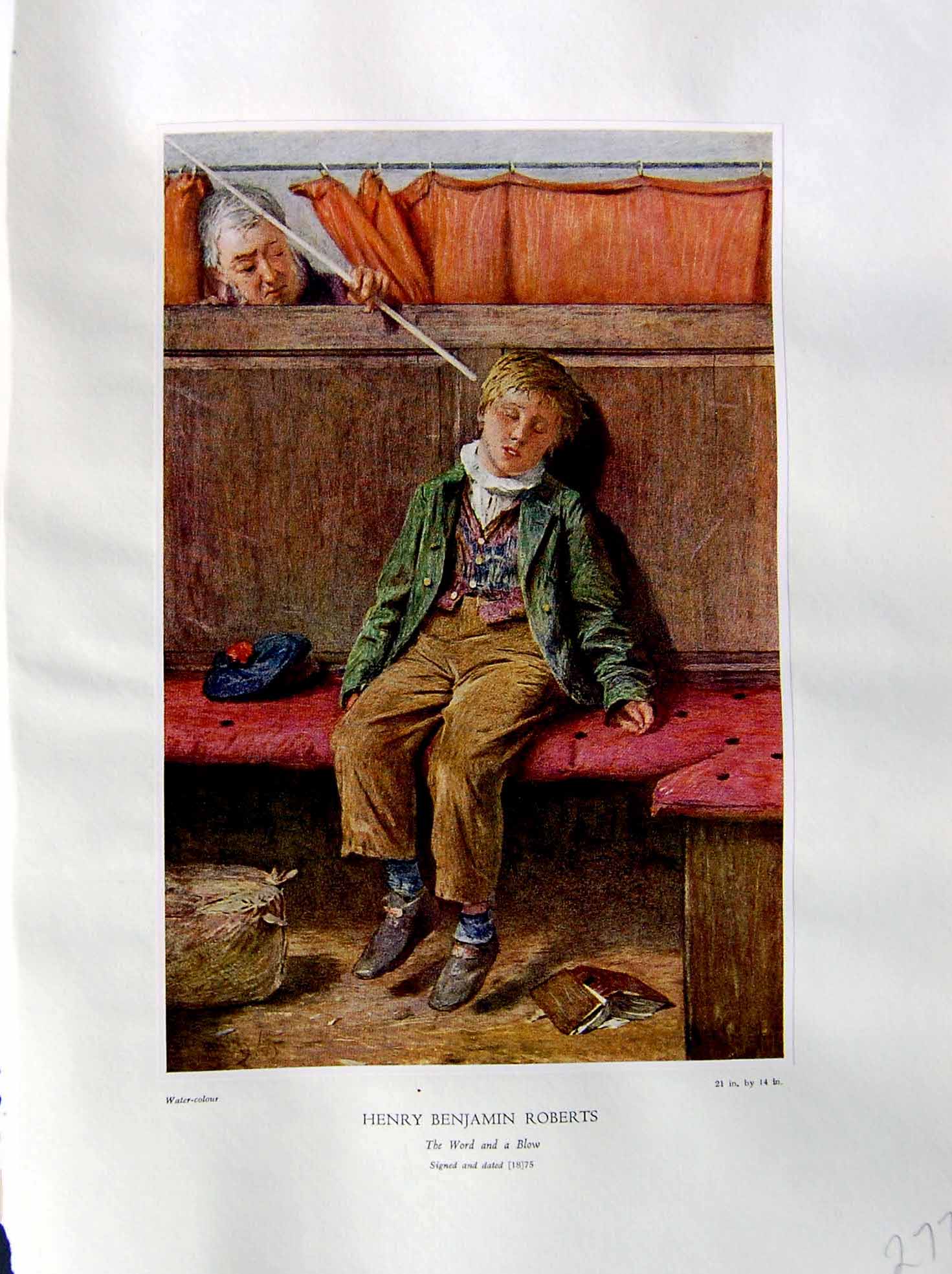 Antique Print 1937 NettlefGrundy Water Word Bow Little Boy Sleeping Roberts