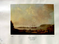Antique Print 1937 NettlefGrundy Oil Painting Drake'S Island Plymouth Ships
