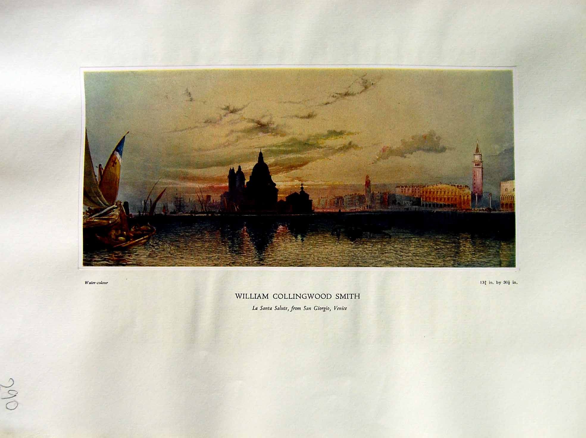 Antique Print 1937 NettlefGrundy Water La Santa Salute Giorgio Venice Ship 20th