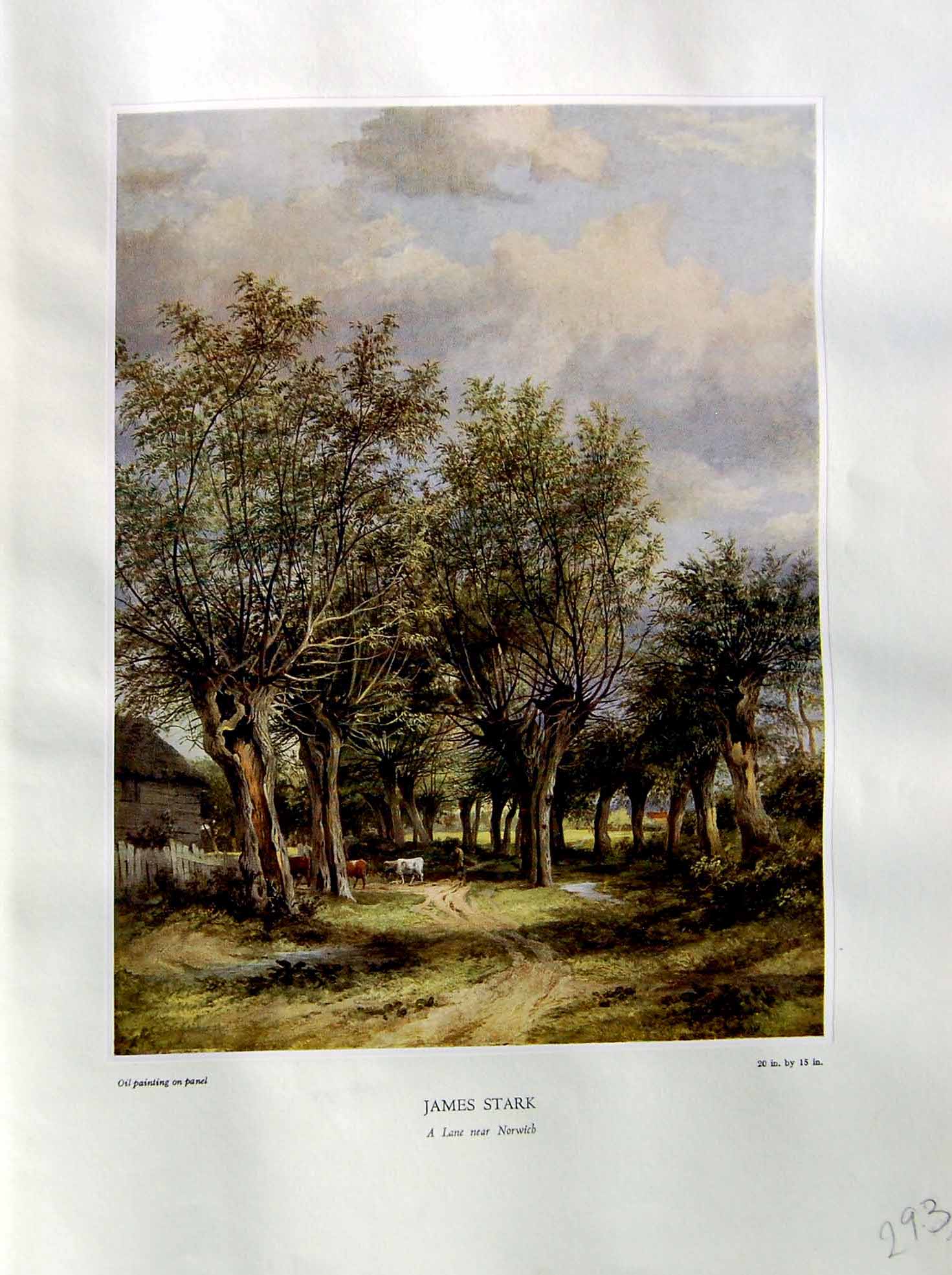 Antique Print 1937 NettlefGrundy Oil Painting Trees Lane Norwich James Star