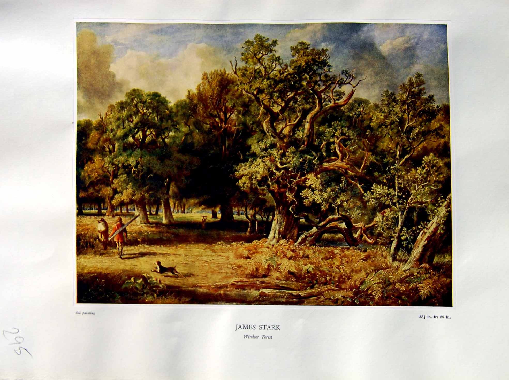 Antique Print 1937 NettlefGrundy Oil Painting Windsor Forest Trees James St