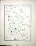 Old Print Walker Creighton Map C1850 Lincolnshire England Lincoln Boston 19th