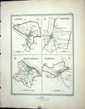 Old Walker Creighton Map C1850 Plan Lincoln Grantham Stamford Grimsby Victorian