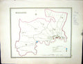 Old Walker Creighton Map C1850 Middlesex England Tower Hamlets Finsbu Victorian