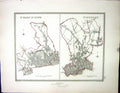 Antique Print Walker Creighton Map C1850 Plan Finsbury Mary Le Bone England