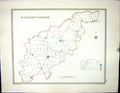 Old Print Walker Creighton Map C1850 Northamptonshire England Northampton 19th