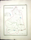 Old Northumberland England Morpeth Berwick Walker Creighton Map C1850 Victorian
