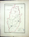 Old Walker Creighton Map C1850 Nottinghamshire England Nottingham New Victorian