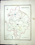 Old Walker Creighton Map C1850 Warwickshire England Warwick Coventry Victorian