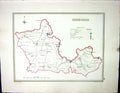 Old Walker Creighton Map C1850 Berkshire England Wallingford Reading Victorian