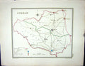 Old Print Walker Creighton Map C1850 Durham England Darlington Gateshead 19th