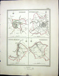 Old Walker Creighton Map C1850 Plan Durham Sunderland Shields Gateshe Victorian