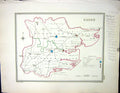 Old Print Essex England Chelmsford Colchester Walker Creighton Map C1850 19th