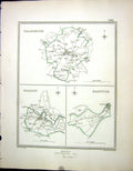 Old Walker Creighton Map C1850 Plan Colchester Maldon Harwich England Victorian