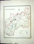 Old Walker Creighton Map C1850 Gloucestershire England Tewkesbury Str Victorian