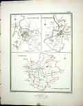 Antique Print Walker Creighton Map C1850 Plan Gloucester Tewkesbury Stroud 19th