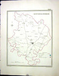 Antique Print Walker Creighton Map C1850 Huntingdonshire England Huntingdon