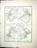 Old Walker Creighton Map C1850 Plan Canterbury Rochester Chatham Dovo Victorian