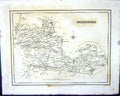 Old Print Walker Creighton Map C1850 Berkshire England Wallingford Oxford 19th