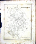 Old Walker Creighton Map C1850 Bedfordshire England Bedford Ampthill Victorian