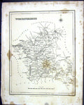 Antique Old Print Worcestershire England Droitwich Walker Creighton Map C1850
