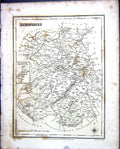 Old Print Walker Creighton Map C1850 Shropshire England Shrewsbury Ludlow 19th