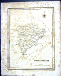 Old Print Walker Creighton Map C1850 Rutlandshire England Stamford Oakham 19th