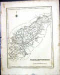 Old Walker Creighton Map C1850 Northamptonshire England Stamford Deep Victorian