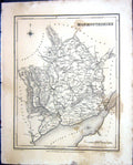 Old Walker Creighton Map C1850 Monmouthshire England Newport Monmouth Victorian