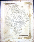 Old Print Walker Creighton Map C1850 Huntingdonshire England Peterborough 19th