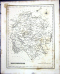 Old Walker Creighton Map C1850 Herefordshire England Hereford Leomins Victorian