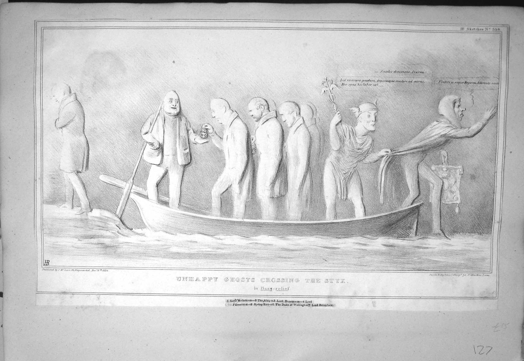 Old 1834 Ghosts Crossing Styx Mclean John Doyle Hb Sketch Melbourne W 19th