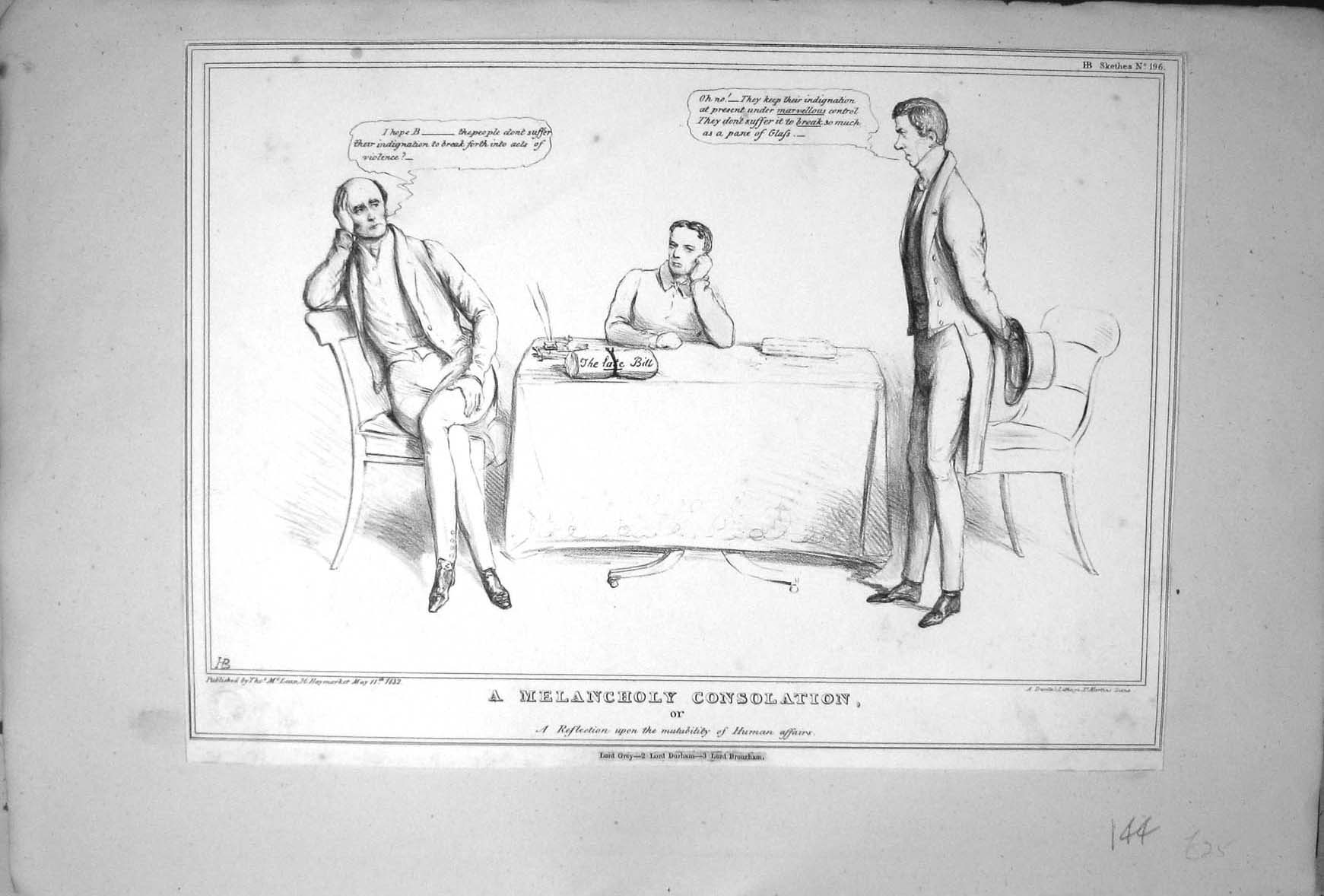 Old Mclean John Doyle Hb Sketch 1832 Melancholy Consolation Lord Grey 19th