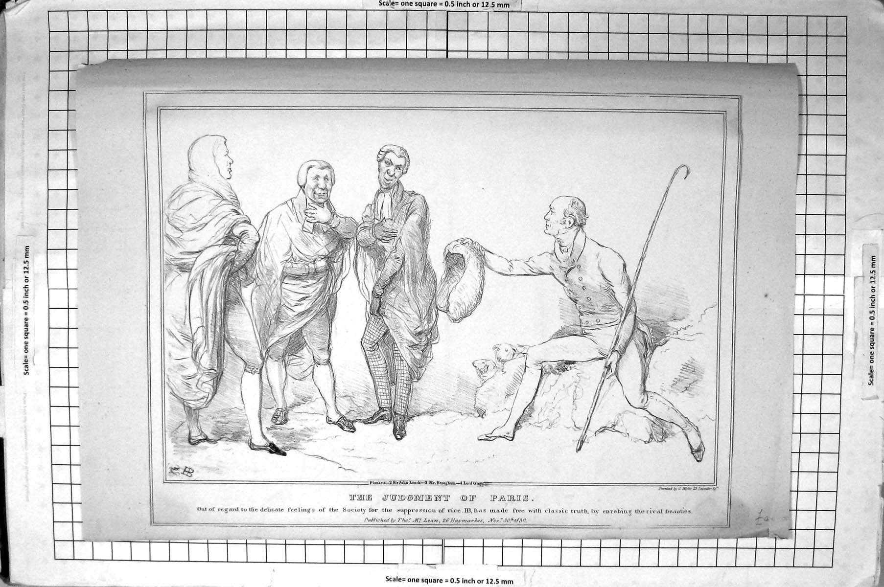 Old Mclean John Doyle Hb Sketch 1830 Judgment Paris Plunkett Leach Br 19th