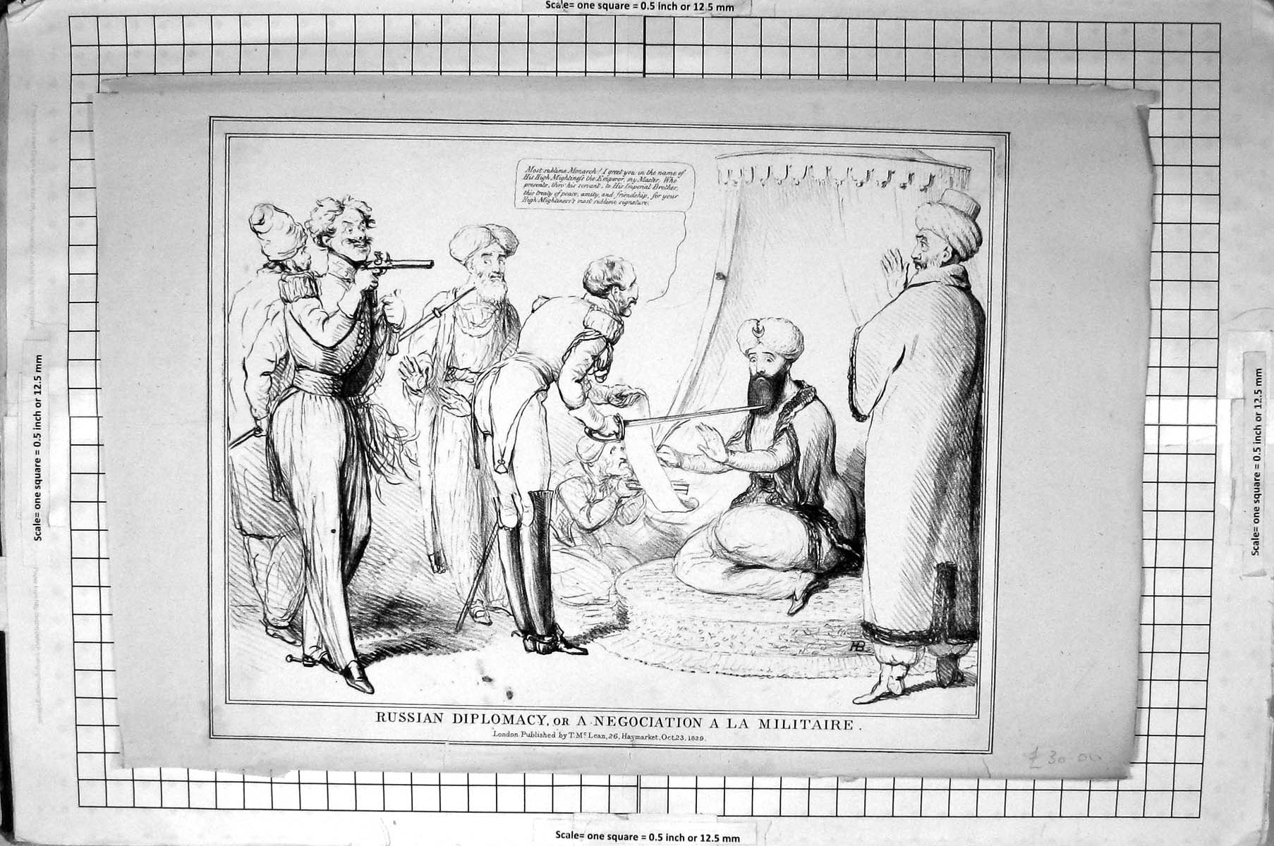 Old Mclean John Doyle Hb Sketch 1829 Russian Diplomacy Negociation Mi 19th