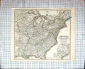 Old Antique Print Map C1870 North America Texas Arkansas Kentucky Florida 19th