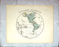 Old Antique Print Map C1870 North South America Falkland Greenland Canada 19th