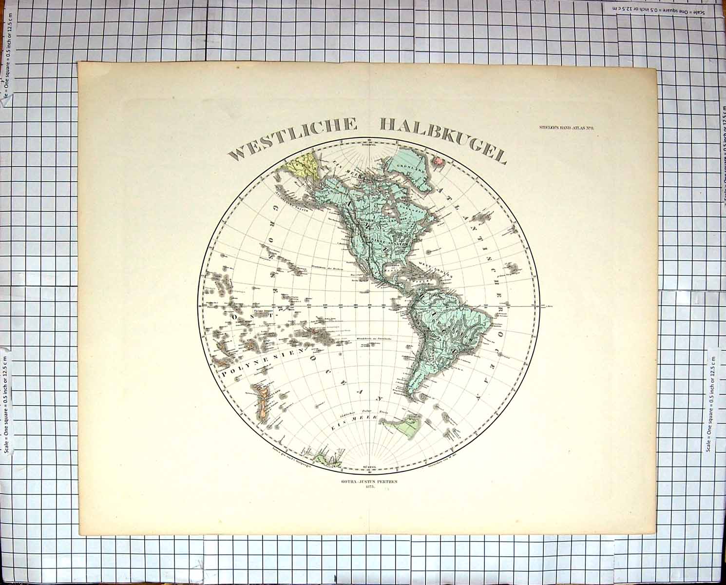 Old Antique Print Map C1870 North South America Falkland Greenland Canada 19th