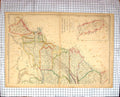 Antique Print Map C1870 North America Florida Virginia Carolina Pensylvania