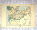 Old Map C1870 Egypt Gulf Suez Cairo Arabia Red Sea Kossier Alexandria Victorian