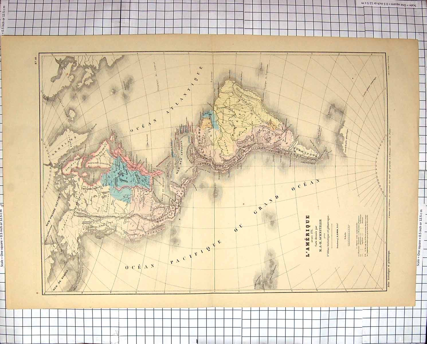 Antique Print Map C1870 North South America Brazil Falkland Florida Mexico 19th