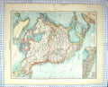 Antique Old Print Map C1870 North America Mexico Florida Cuba Haiti Jamaica