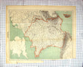 Antique Print Map C1870 France Corsica Paris Channel Islands Mediterranean 19th
