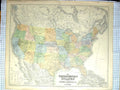 Antique Print Map C1870 North America Florida Arizona Kansas Ohio New York 19th