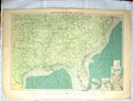 Old Print Map C1870 America Atlantic Ports Philadelphia Hampton Baltimore 19th