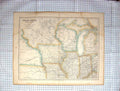 Old Map C1870 North America Lake Michigan Iowa Missouri Indianapolis Victorian